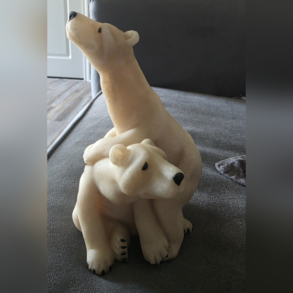 Second Nature Design Quarry Critters 1999 Polar Bear Sculpture